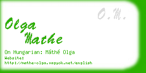olga mathe business card