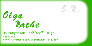 olga mathe business card